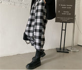 High Waist Checkered Plaid Joggers Sweatpants